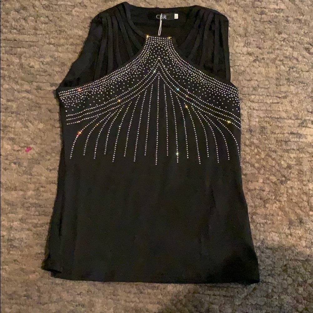 black sparkly blouse